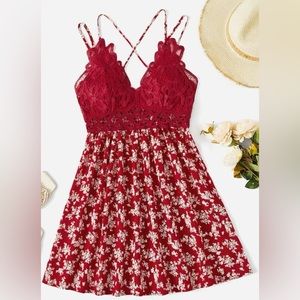 SHEIN red strappy dress size medium